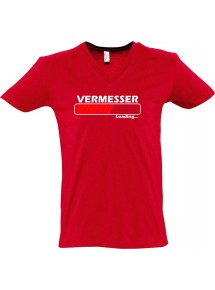 sportlisches Männershirt mit V-Ausschnitt Vermesser Loading, Farbe rot, Größe L
