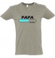 sportlisches Männershirt mit V-Ausschnitt Papa Loading, Farbe khaki, Größe L