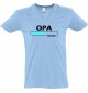 sportlisches Männershirt mit V-Ausschnitt Opa Loading, Farbe hellblau, Größe L