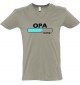sportlisches Männershirt mit V-Ausschnitt Opa Loading, Farbe khaki, Größe L