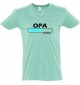 sportlisches Männershirt mit V-Ausschnitt Opa Loading, Farbe mint, Größe L