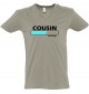 sportlisches Männershirt mit V-Ausschnitt Cousin Loading, Farbe khaki, Größe L