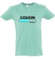 sportlisches Männershirt mit V-Ausschnitt Cousin Loading, Farbe mint, Größe L