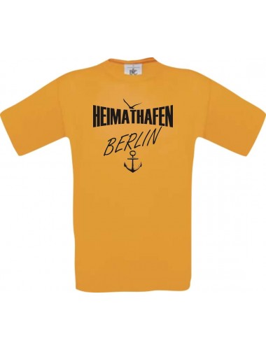 Kinder-Shirt Heimathafen Berlin kult, Farbe orange, Größe 104