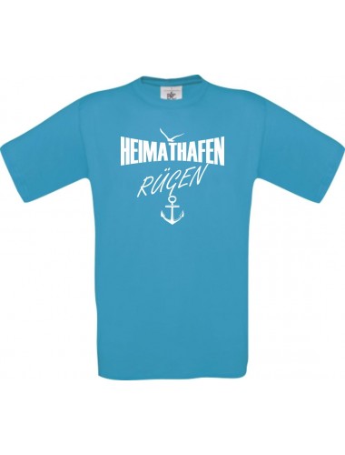 Kinder-Shirt Heimathafen Rügen kult, Farbe atoll, Größe 104