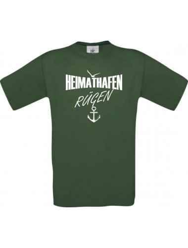 Kinder-Shirt Heimathafen Rügen kult, Farbe dunkelgruen, Größe 104