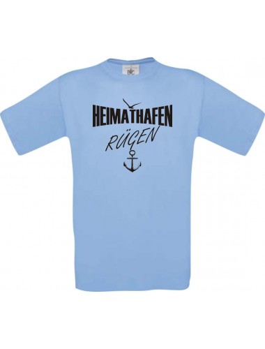 Kinder-Shirt Heimathafen Rügen kult, Farbe hellblau, Größe 104