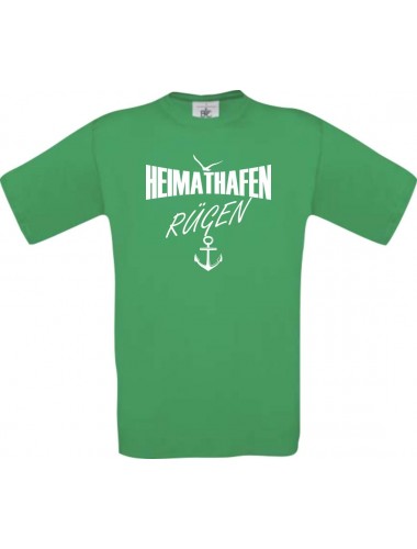 Kinder-Shirt Heimathafen Rügen kult, Farbe kellygreen, Größe 104