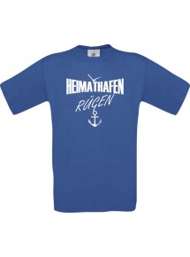 Kinder-Shirt Heimathafen Rügen kult, Farbe royalblau, Größe 104