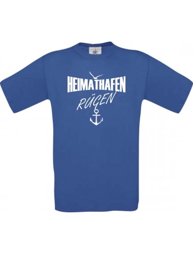 Kinder-Shirt Heimathafen Rügen kult, Farbe royalblau, Größe 104