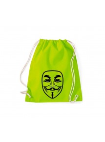 Gym Turnbeutel Anonymous Maske, Farbe lime
