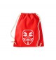 Gym Turnbeutel Anonymous Maske, Farbe rot