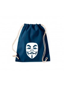 Gym Turnbeutel Anonymous Maske, Farbe blau