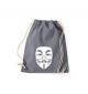 Gym Turnbeutel Anonymous Maske, Farbe grau