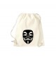 Gym Turnbeutel Anonymous Maske, Farbe natur