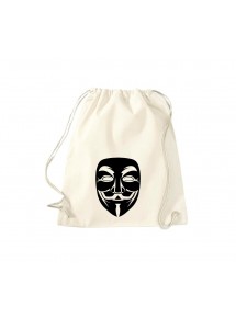 Gym Turnbeutel Anonymous Maske, Farbe natur