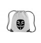 Turnbeutel Premium Gymsac Anonymous Maske, silver