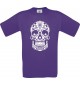 Top Männer-Shirt Skull Totenkopf, lila, Größe L