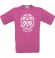 Top Männer-Shirt Skull Totenkopf, pink, Größe L