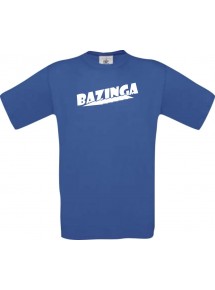 Man T-Shirt Bazinga Farbe royalblau, Größe S