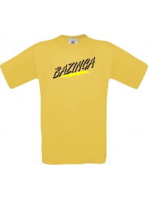 Man T-Shirt Bazinga Farbe gelb, Größe S