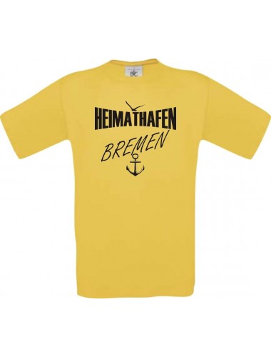 Kinder-Shirt Heimathafen Bremen kult, Farbe gelb, Größe 104
