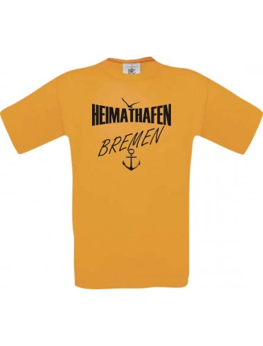 Kinder-Shirt Heimathafen Bremen kult, Farbe orange, Größe 104