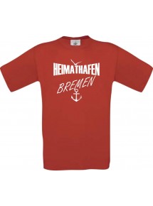 Kinder-Shirt Heimathafen Bremen kult, Farbe rot, Größe 104
