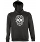 Kapuzen Sweatshirt  Skull Totenkopf, schwarz, Größe L