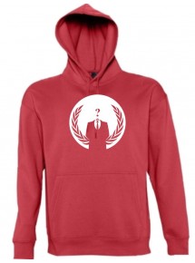 Kapuzen Sweatshirt  Anonymous, rot, Größe L