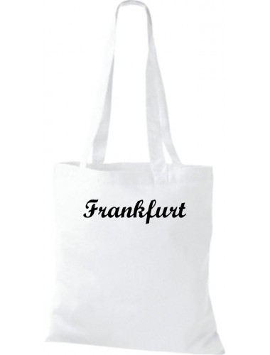 Stoffbeutel City Stadt Shirt Frankfurt Deine Stadt kult, Baumwolltasche Farbe weiss