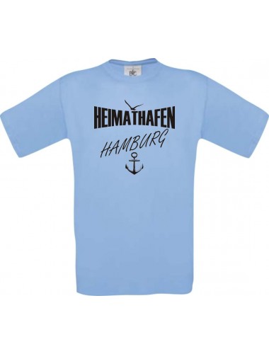 Kinder-Shirt Heimathafen Hamburg kult, Farbe hellblau, Größe 104