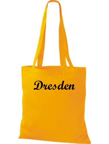 Stoffbeutel City Stadt Shirt Dresden Deine Stadt kult, Baumwolltasche Farbe gelb