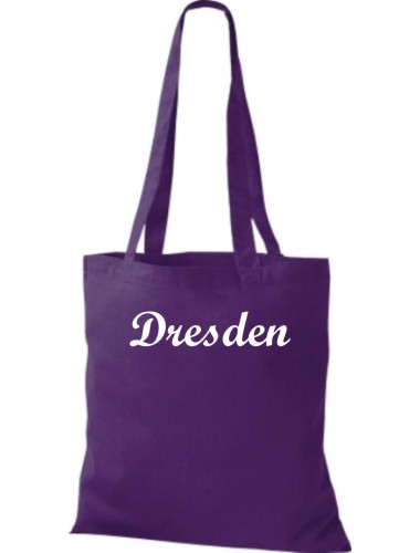 Stoffbeutel City Stadt Shirt Dresden Deine Stadt kult, Baumwolltasche Farbe lila