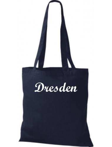 Stoffbeutel City Stadt Shirt Dresden Deine Stadt kult, Baumwolltasche Farbe navy