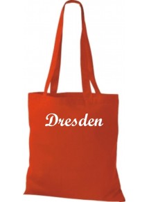 Stoffbeutel City Stadt Shirt Dresden Deine Stadt kult, Baumwolltasche Farbe rot
