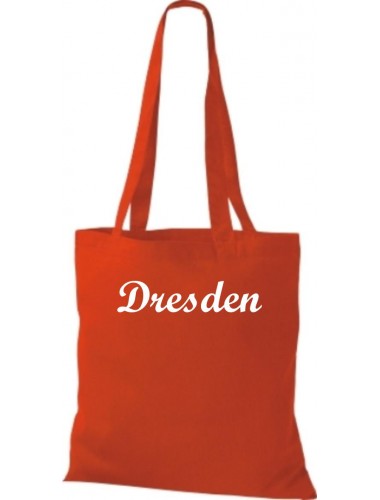 Stoffbeutel City Stadt Shirt Dresden Deine Stadt kult, Baumwolltasche Farbe rot