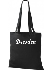 Stoffbeutel City Stadt Shirt Dresden Deine Stadt kult, Baumwolltasche Farbe schwarz