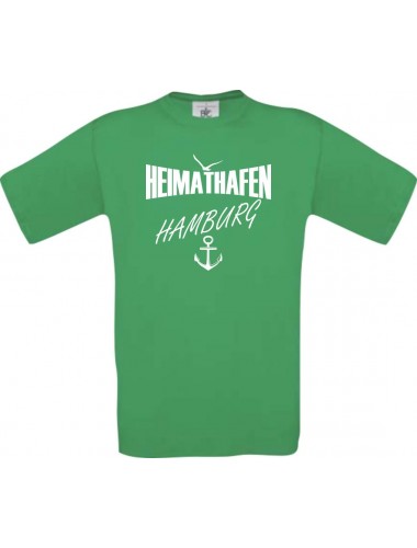 Kinder-Shirt Heimathafen Hamburg kult, Farbe kellygreen, Größe 104