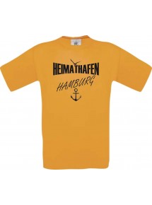 Kinder-Shirt Heimathafen Hamburg kult, Farbe orange, Größe 104