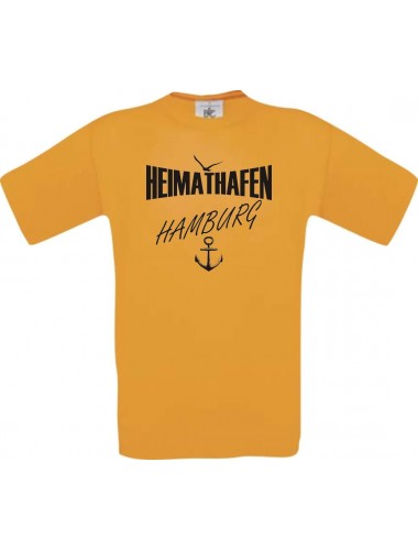 Kinder-Shirt Heimathafen Hamburg kult, Farbe orange, Größe 104