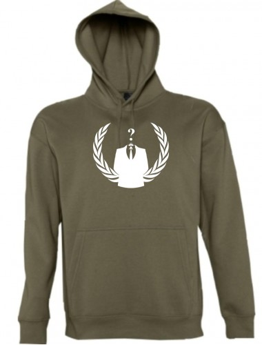 Kapuzen Sweatshirt  Anonymous, army, Größe L