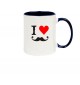 Kaffeepott beidseitig mit Motiv bedruckt I love Mustache