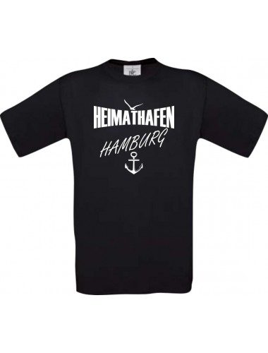 Kinder-Shirt Heimathafen Hamburg kult, Farbe schwarz, Größe 104