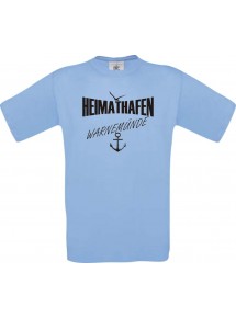 Kinder-Shirt Heimathafen Warnemünde kult, Farbe hellblau, Größe 104